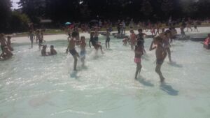 Kids always have fun in water (providing they don't drown)