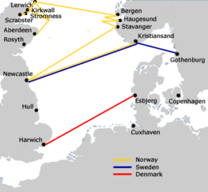 All of the Scandinavia-UK routes have been closed