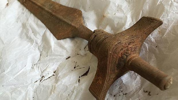 Amateur Danish treasure hunters unearth sword from the Bronze Age
