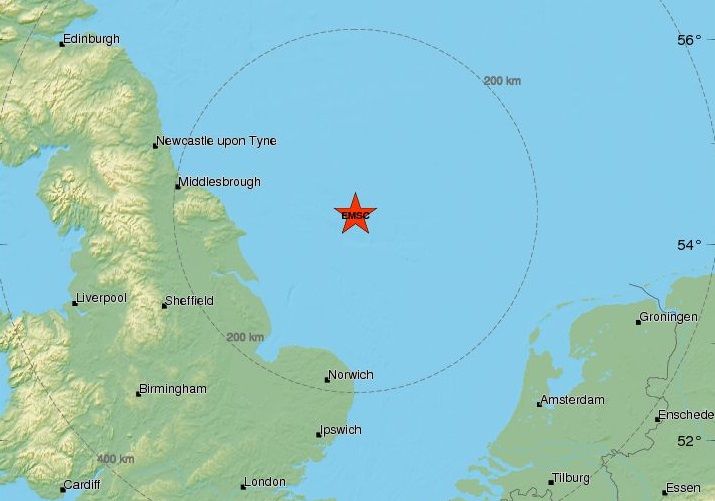 Earthquake hits off coast of Denmark