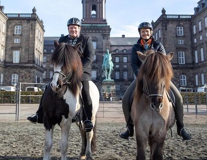 Ministers ride Icelandic horses through Copenhagen in honour of country’s upcoming independence centenary