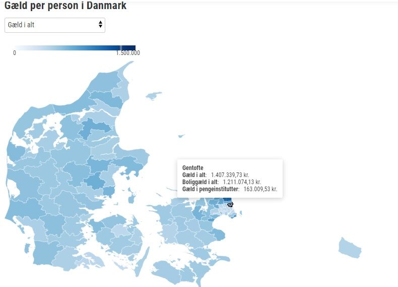 Gentofte residents have the most debt in Denmark