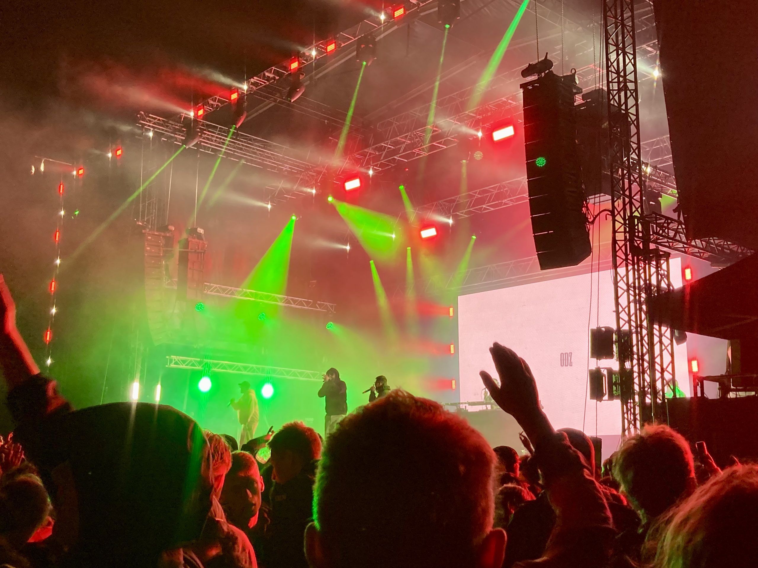 Swedish rap trio ODZ on stage at Roskilde Festival 2022