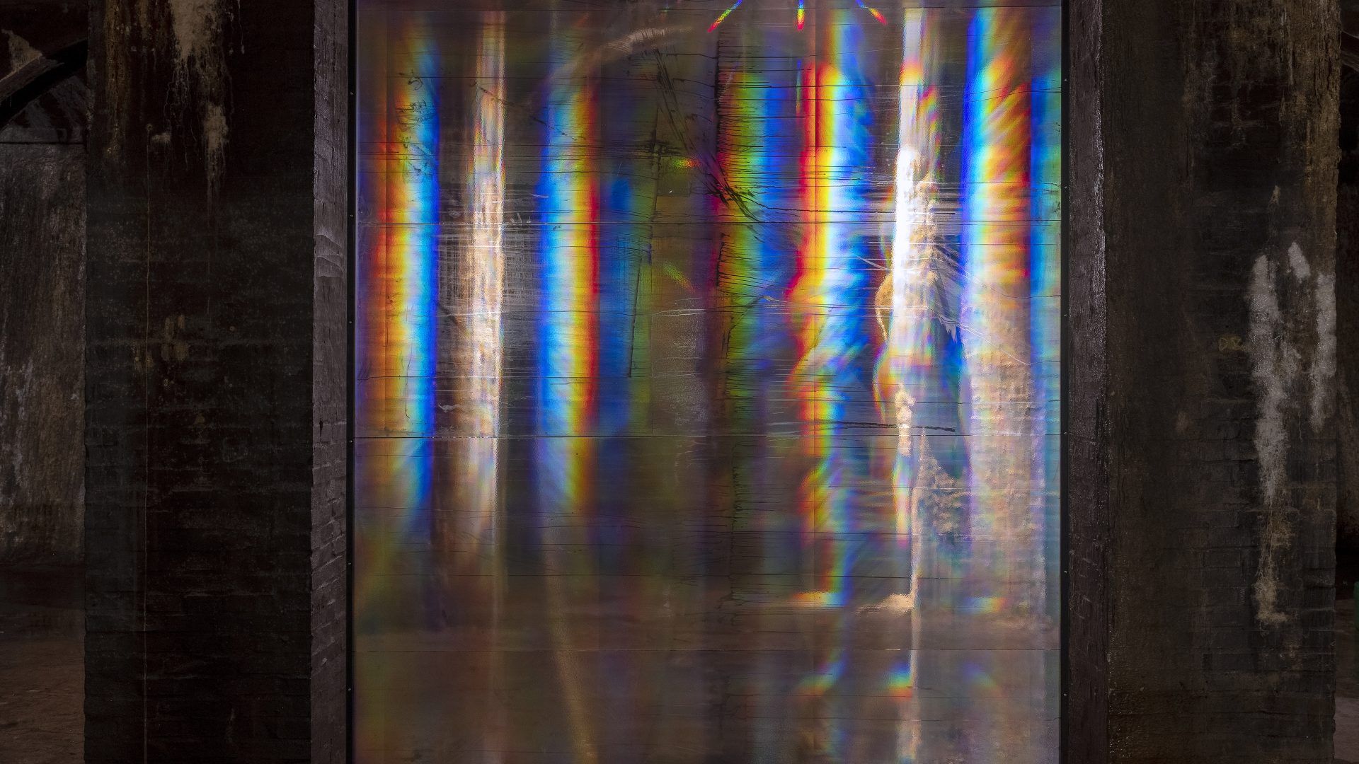 Copenhagen catacombs illuminated in glimmering colour matrix