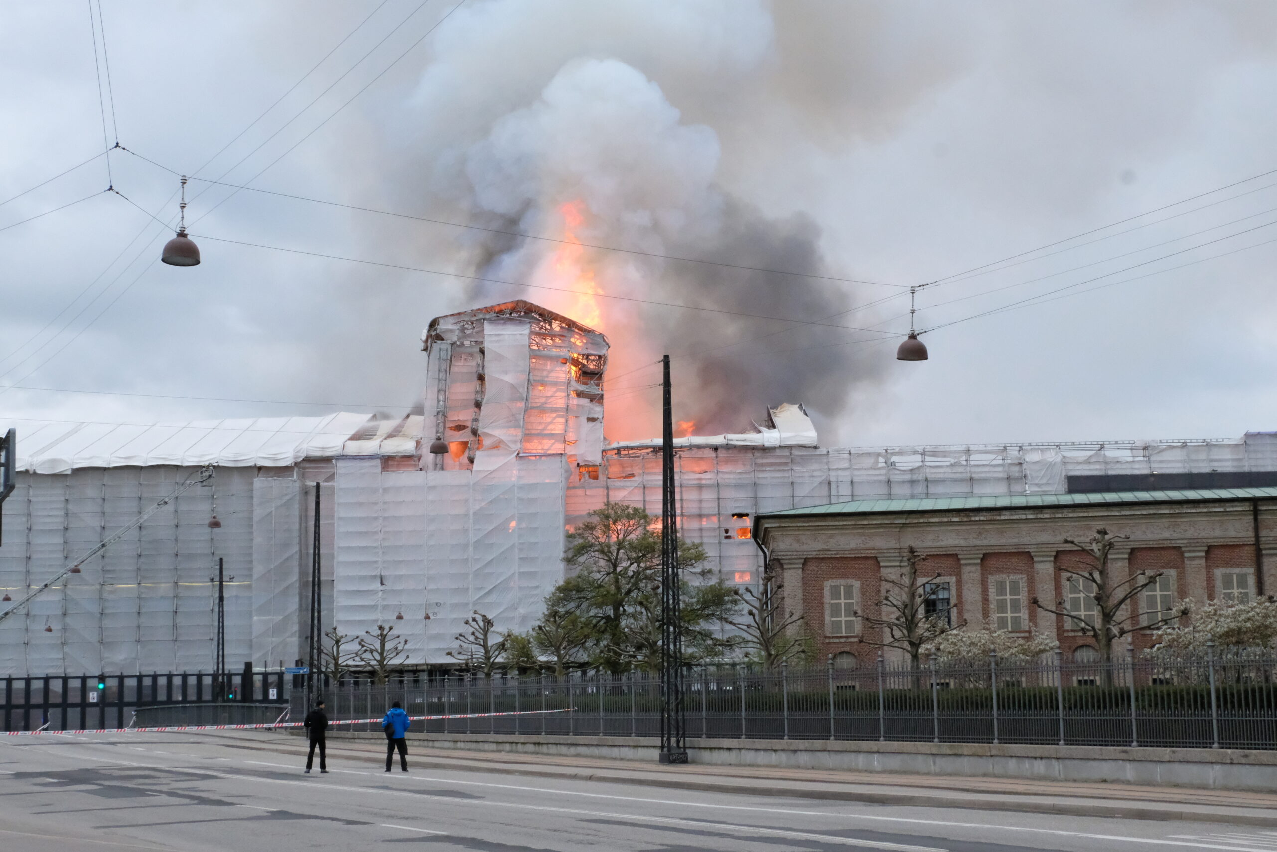 Copenhagen’s historic Boersen building goes into flames