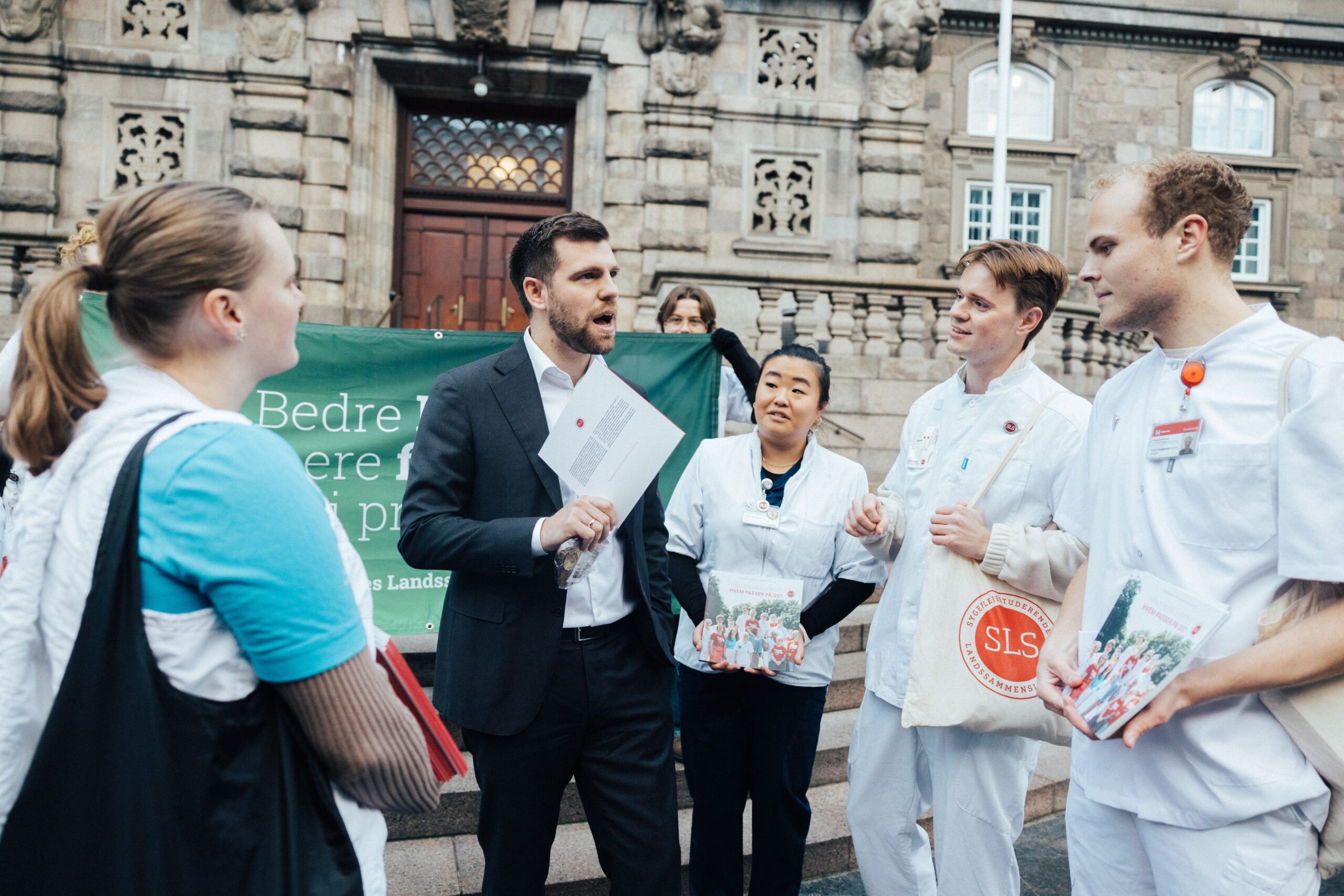 Nursing students protesting new educational reform